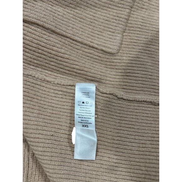 NEW LuLaRoe Long Beige Knit Open Front Cardigan Sweater Pockets XXS Cozy Soft - Picture 8 of 8